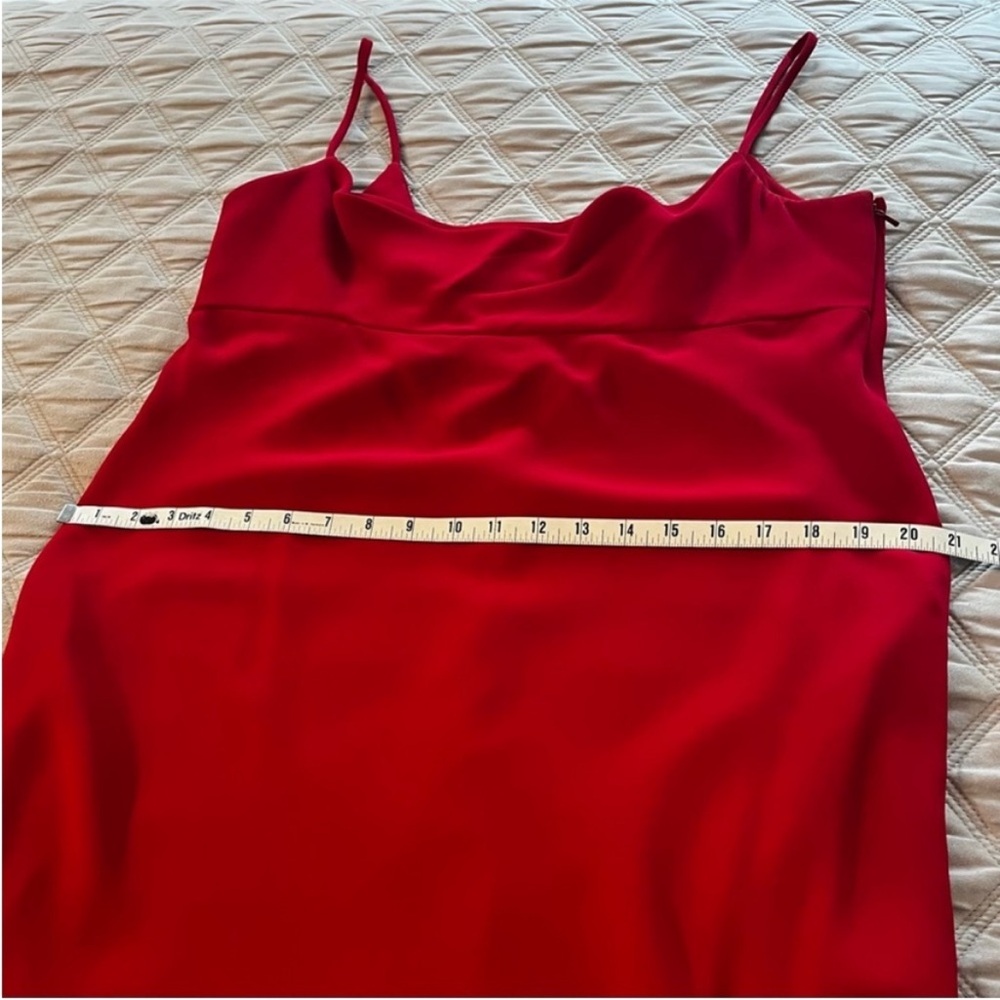 JONES NEW YORK Stunning Red Evening Silky Midi Dress - Sz 12 - Picture 6 of 8